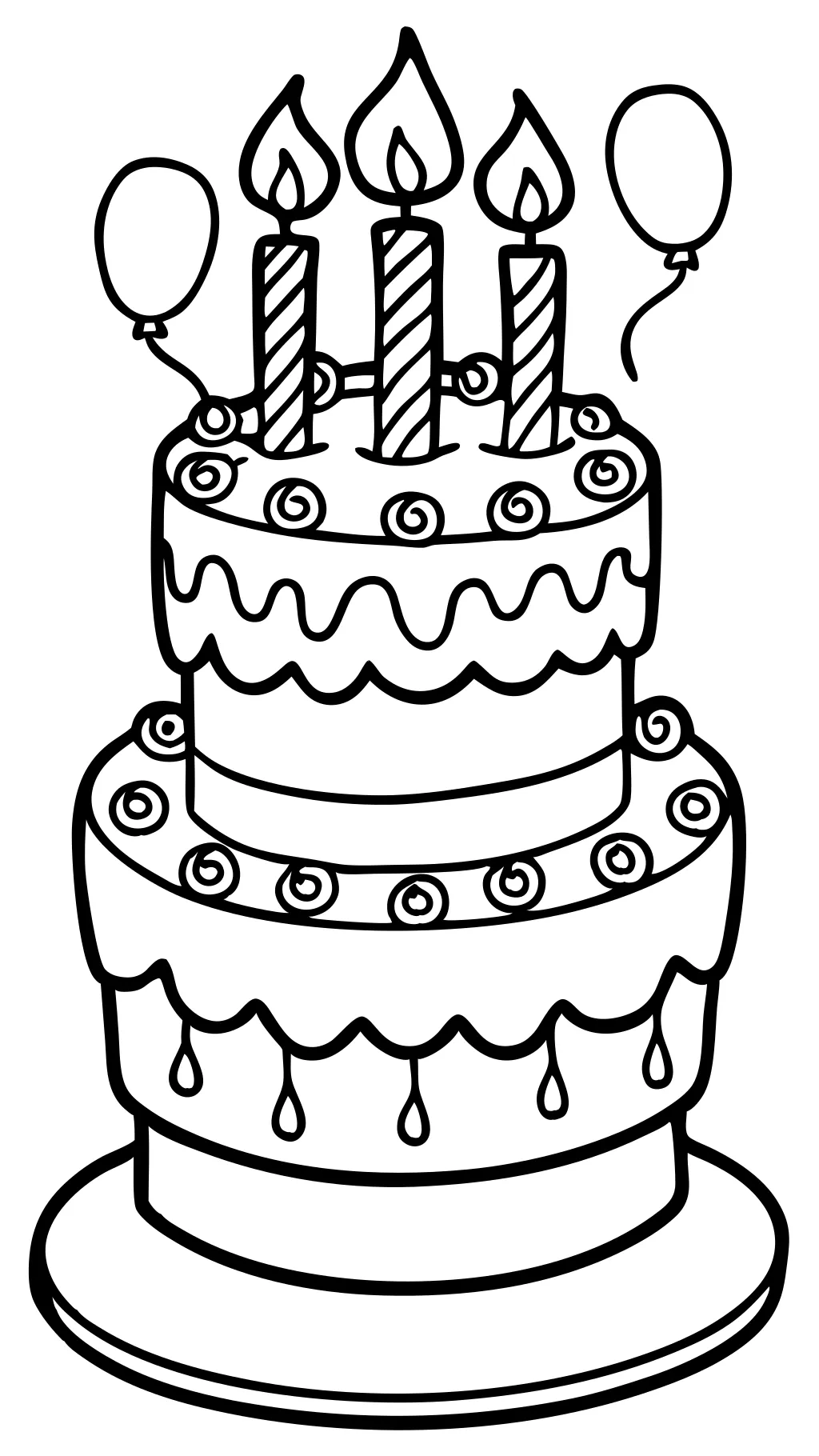 birthday cake coloring pages printable